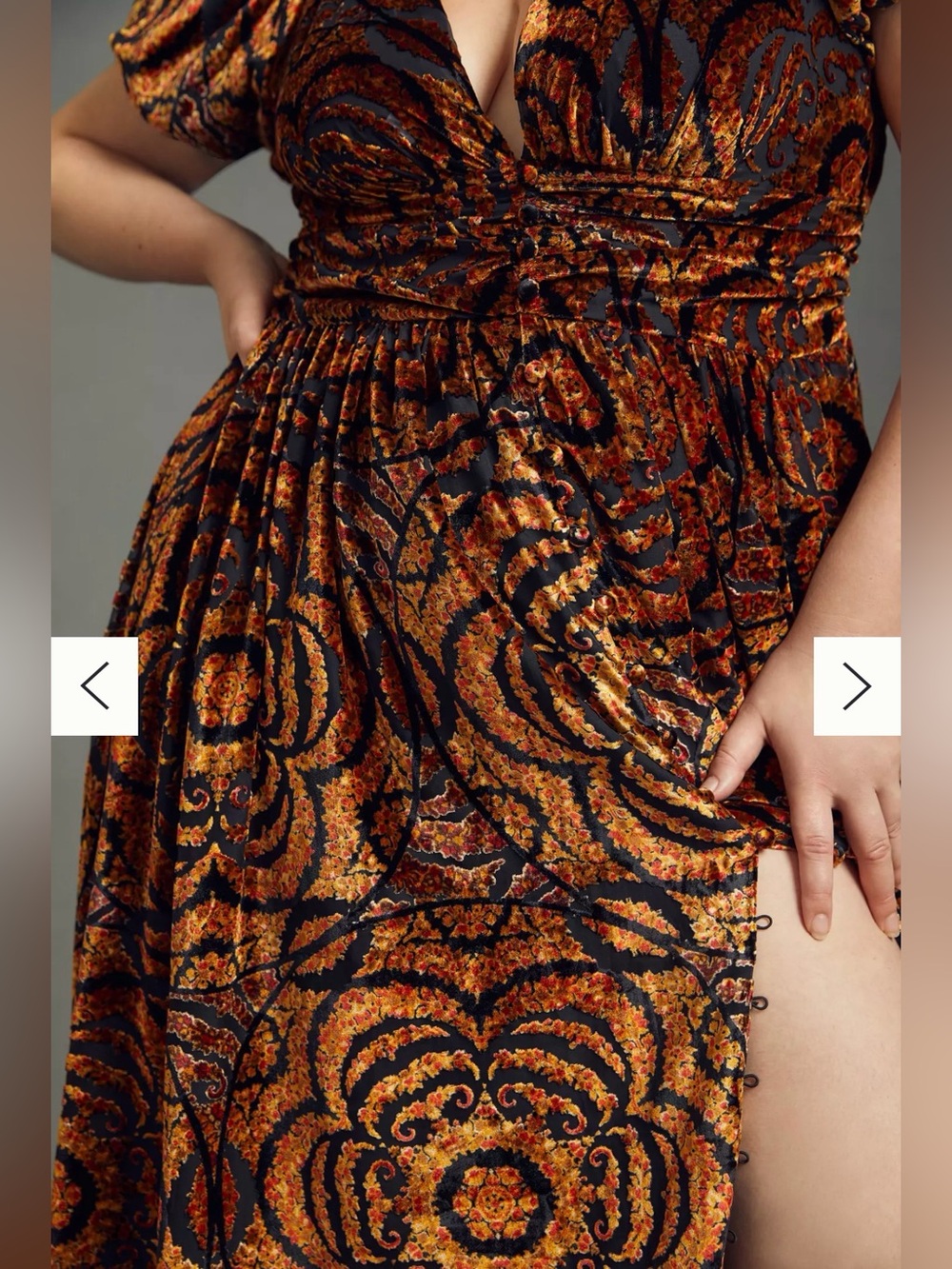 Anthropologie Catalina Burnout Velvet Dress - Picture 2 of 7